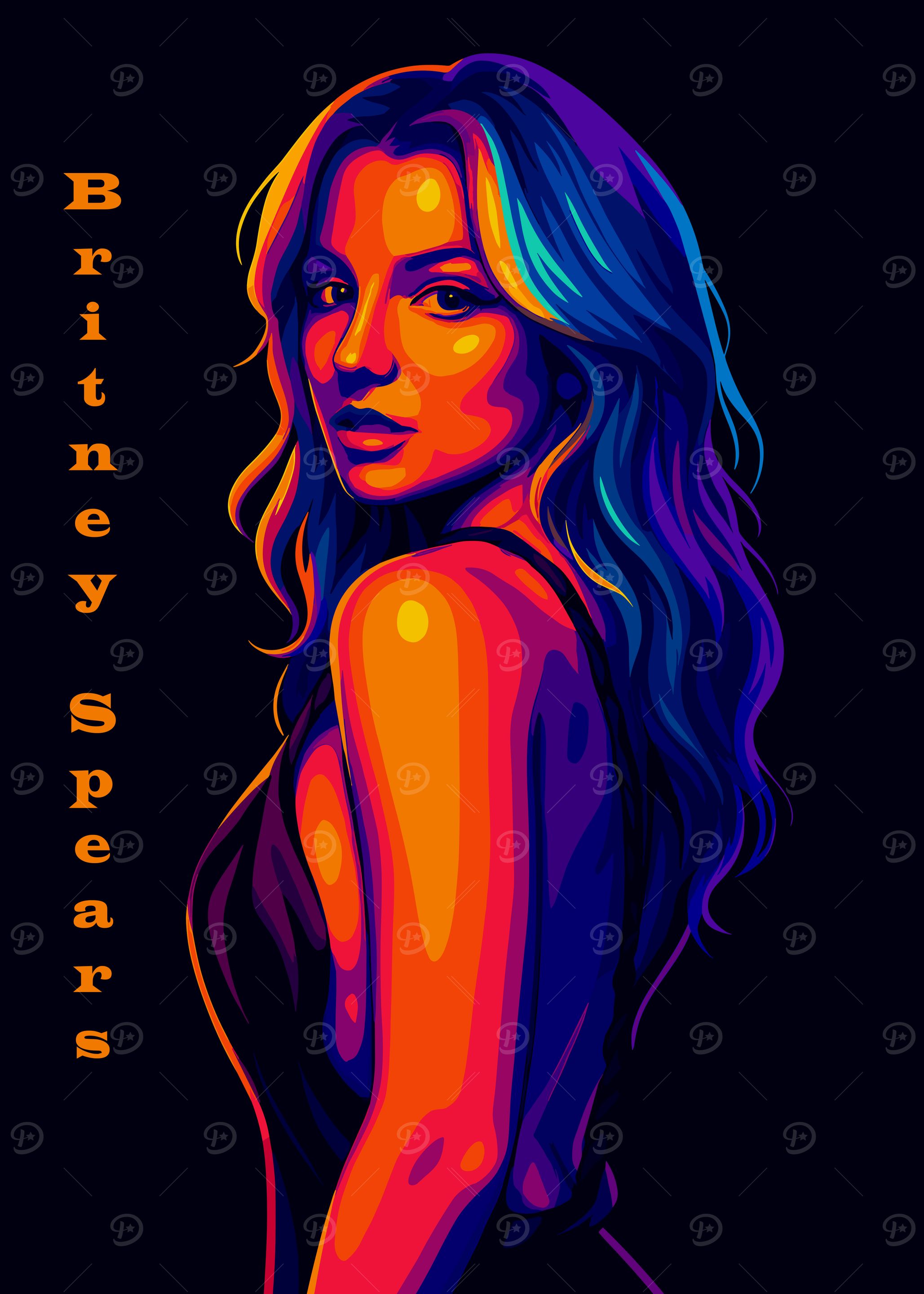 Britney Spears Colorful Portrait