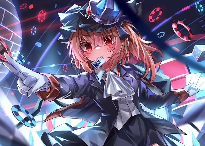 Anime Girl Playing Cards in Casino