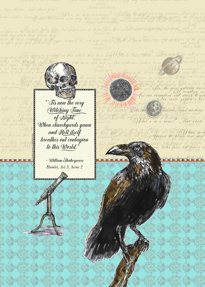Shakespearean Gothic Raven Art