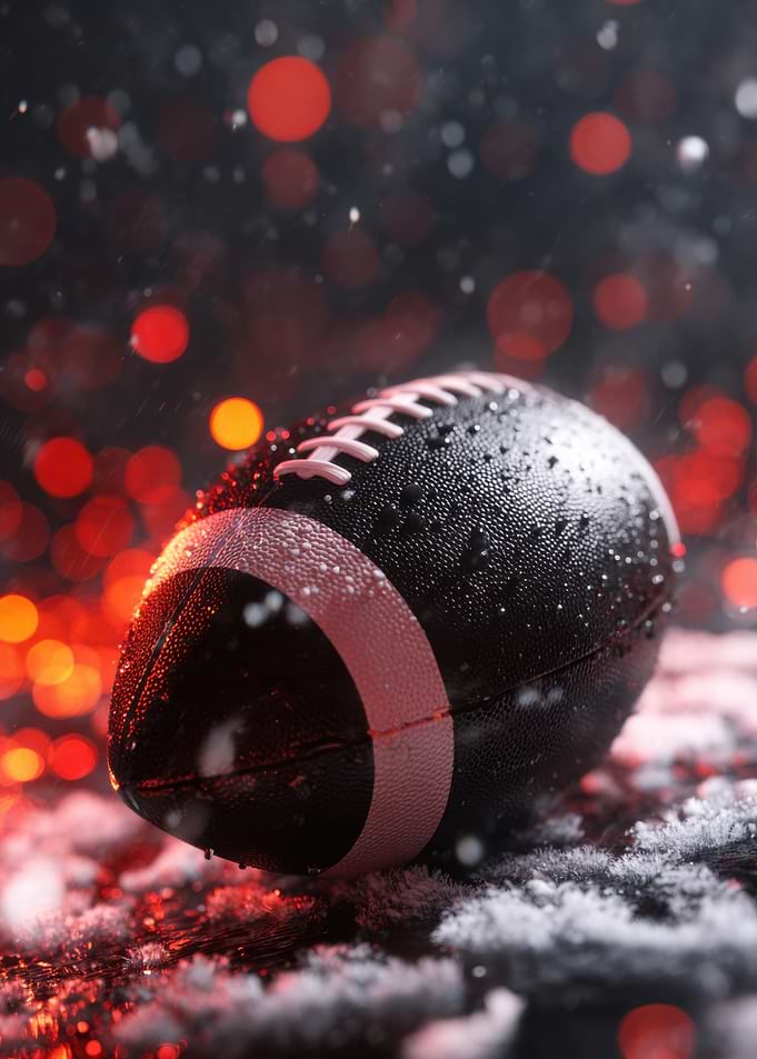 Football in Winter with Bokeh Lights
