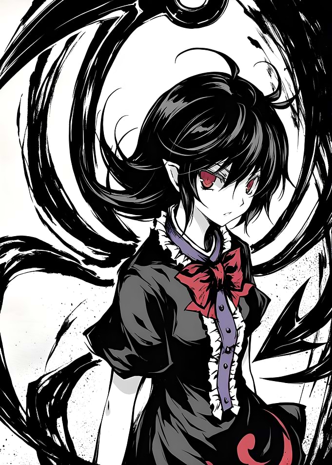 Anime Girl with Red Eyes and Bow