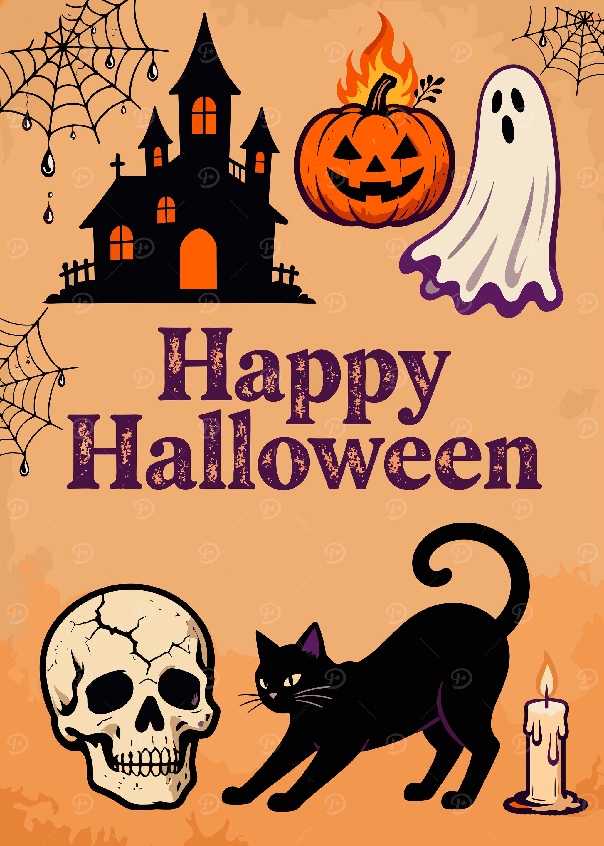 Happy Halloween Spooky Illustration