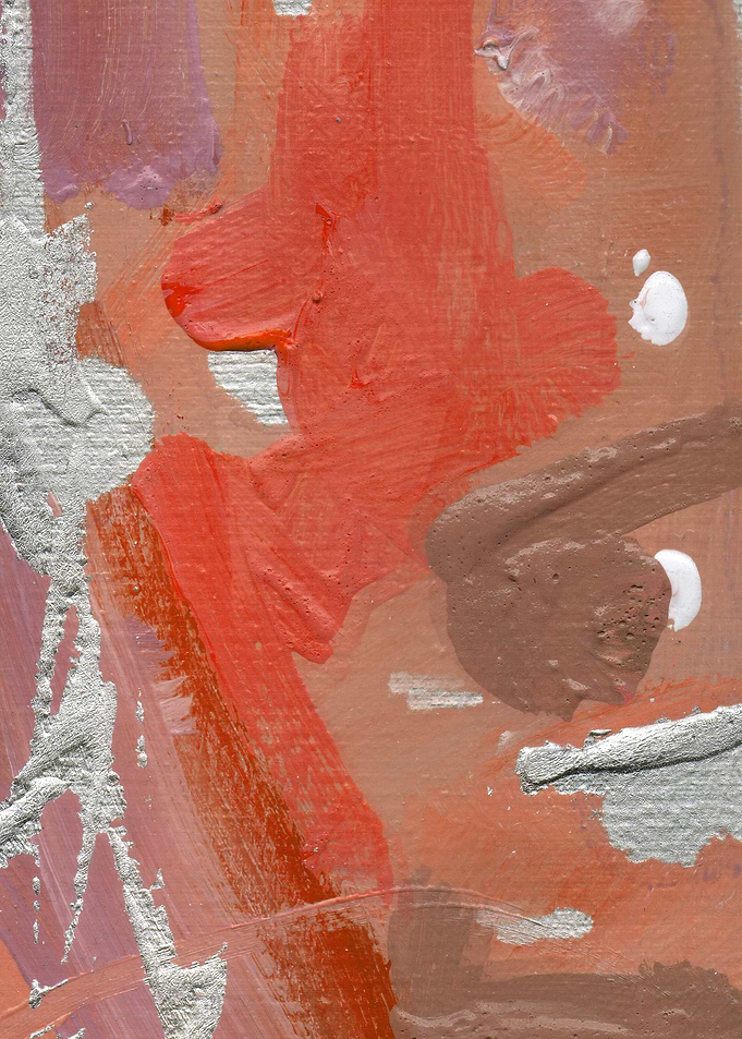 Abstract Painting Soft Pastels Pink and Silver