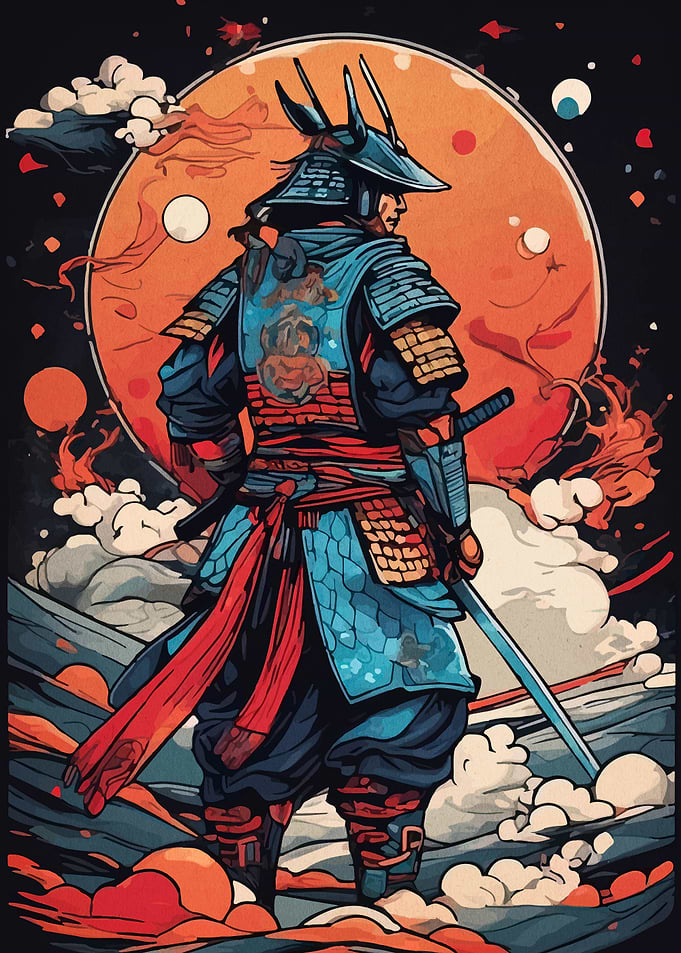 Samurai Warrior with Katana and Armor