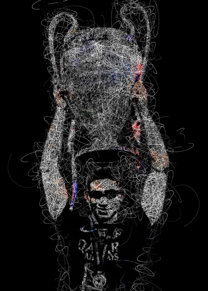 Achraf Hakimi with Trophy Scribble Art