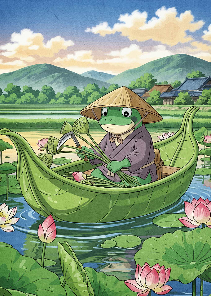Frog Leaf Boat Lotus