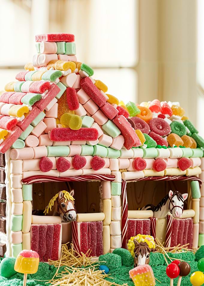 Candy Barn with Horses