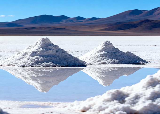 Salar de Uyuni Salt Piles Reflection