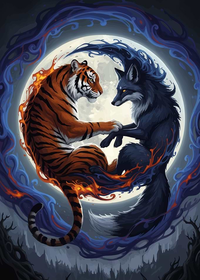 Tiger Fox Yin Yang