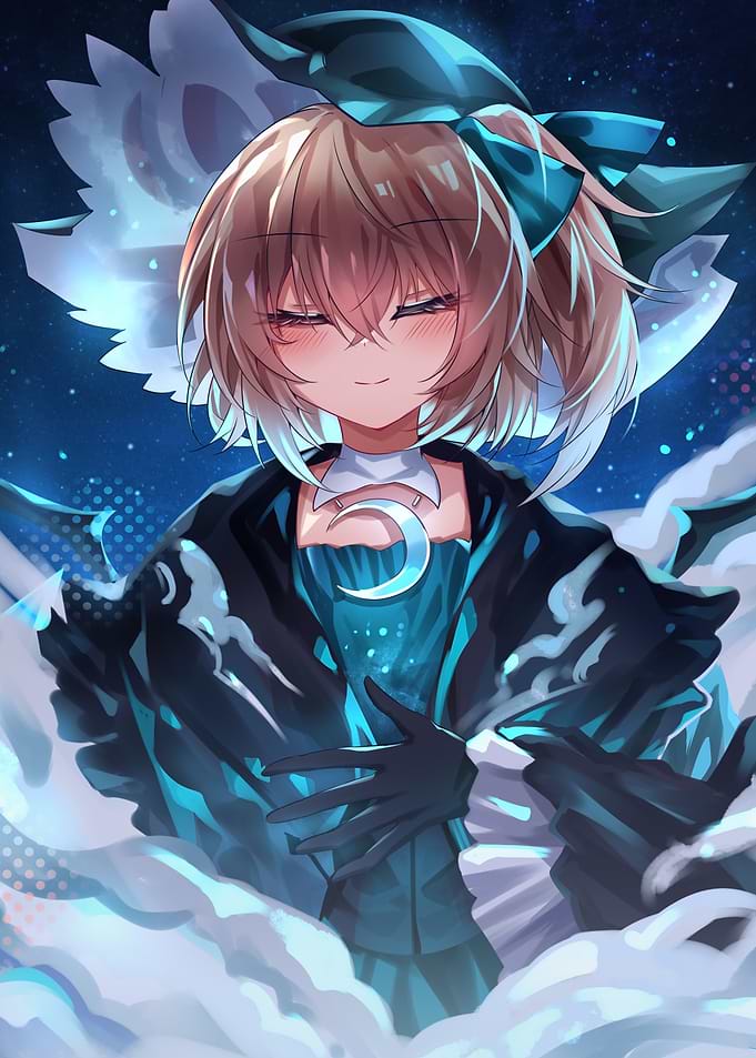 Anime Girl with Moon Pendant