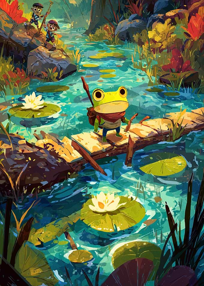 Frog on a Log Bridge