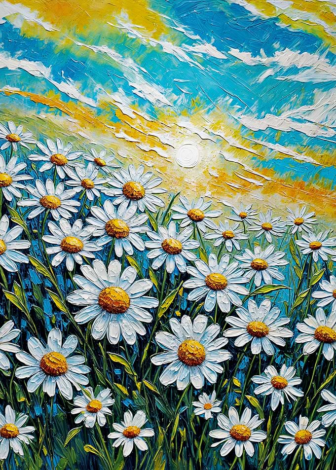Daisy Field Under a Sunny Sky