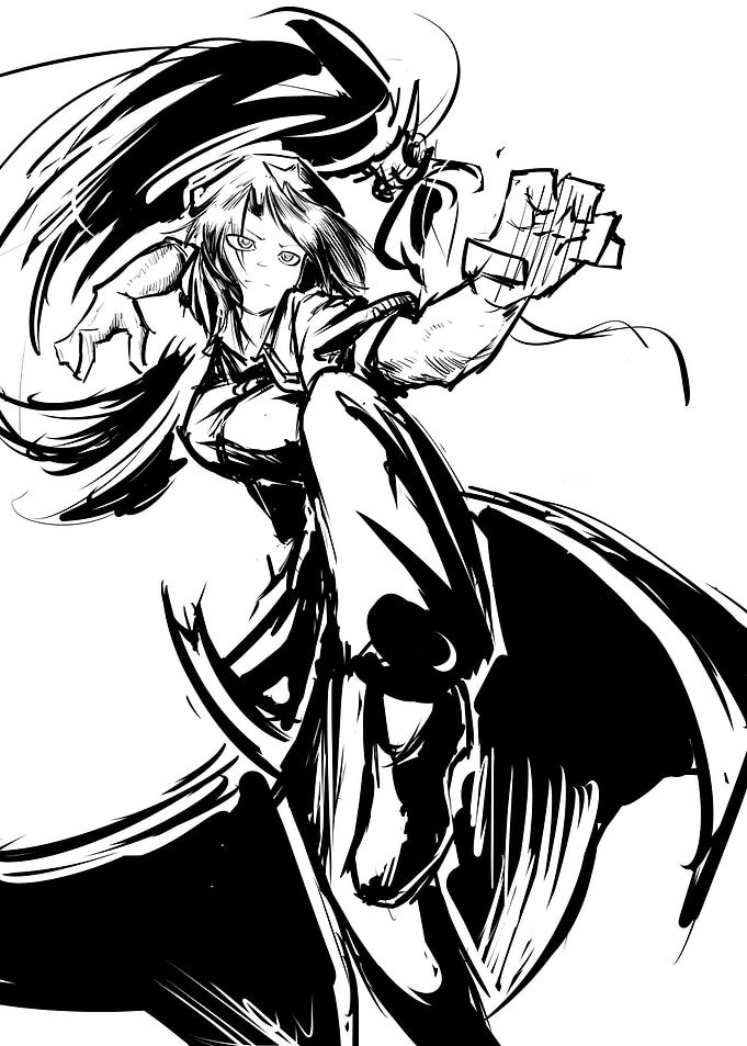 Dynamic Anime Girl in Action Pose