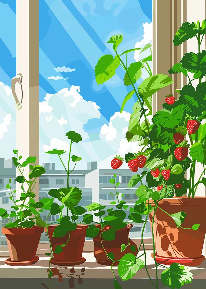 Potted Plants by the Window