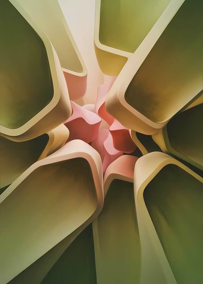 Abstract, Floral Inspired Geometric Shapes