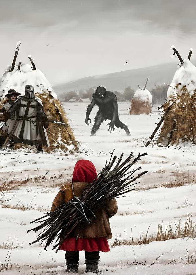 Fantasy Riding Hood Landscape Anime Posters