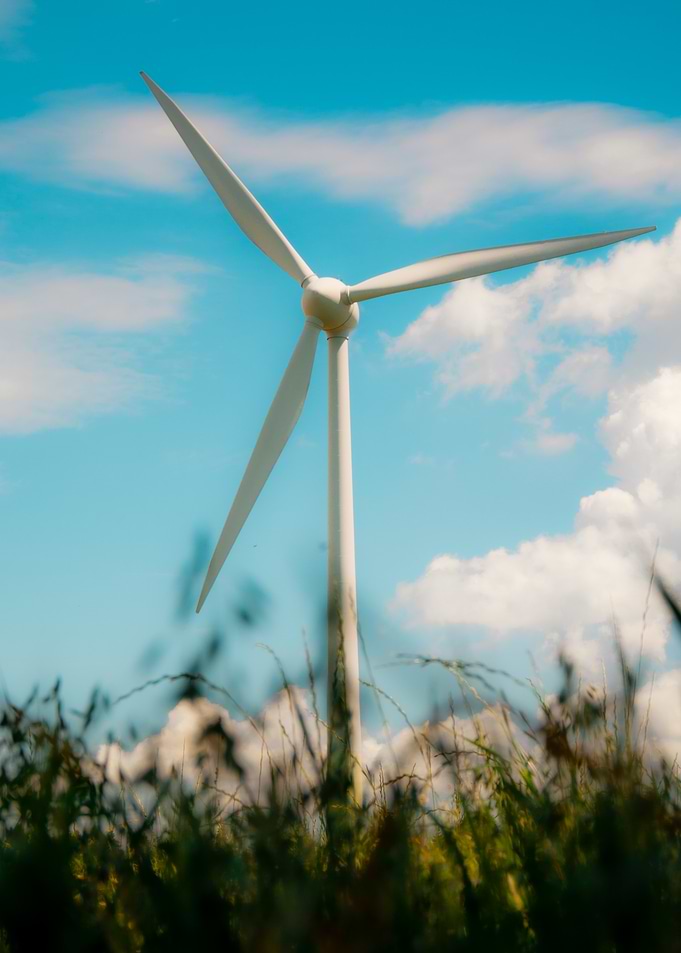 Wind Turbine Against Blue Sky