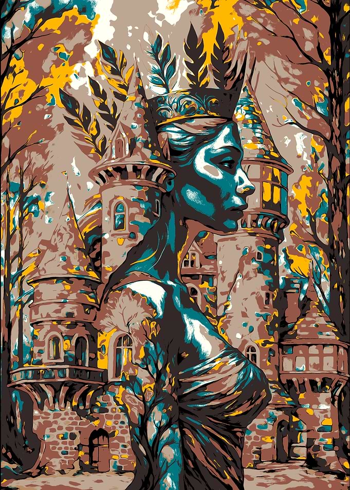 Queen and Castle Digital Art