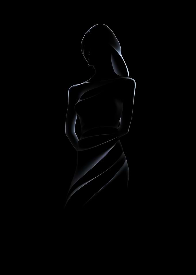 Woman Silhouette in Dark