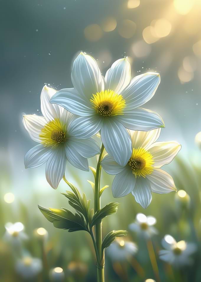 White Flowers with Yellow Centers