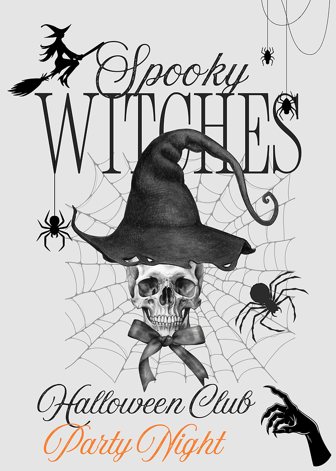 Halloween Witches Club – Spooky Skull & Witch