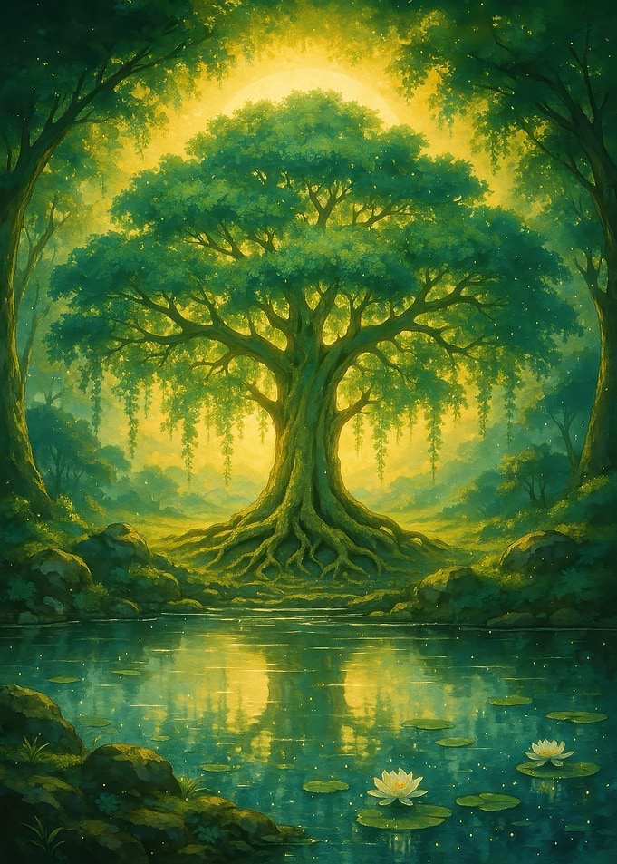 Enchanted Forest Tree by Lake