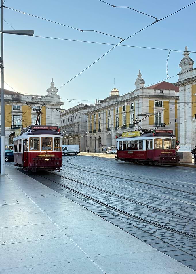 Vintage Trams in Lisbon, Portugal