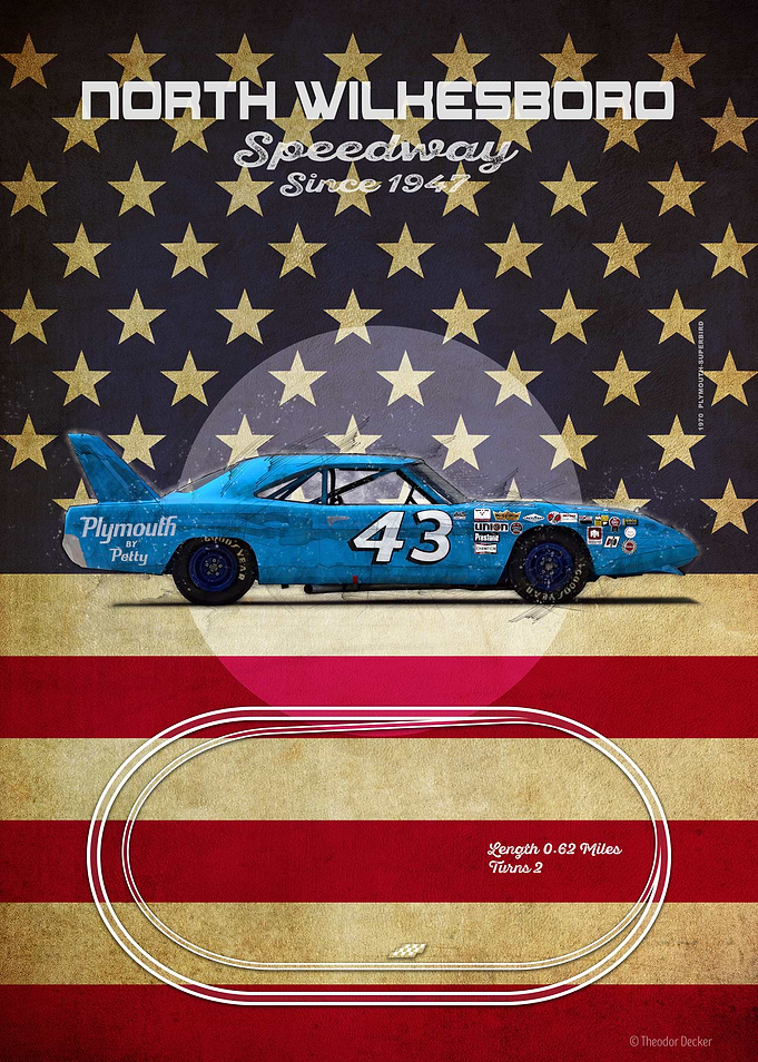 North Wilkesboro Speedway Vintage Racing Poster