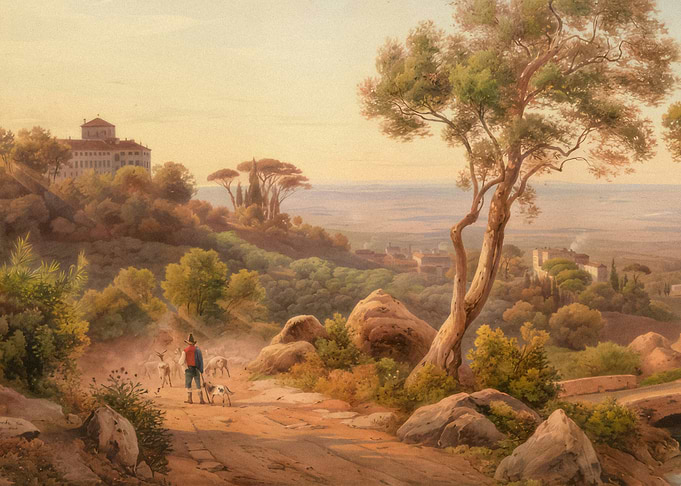 Pastoral Landscape with Shepherd and Sheep