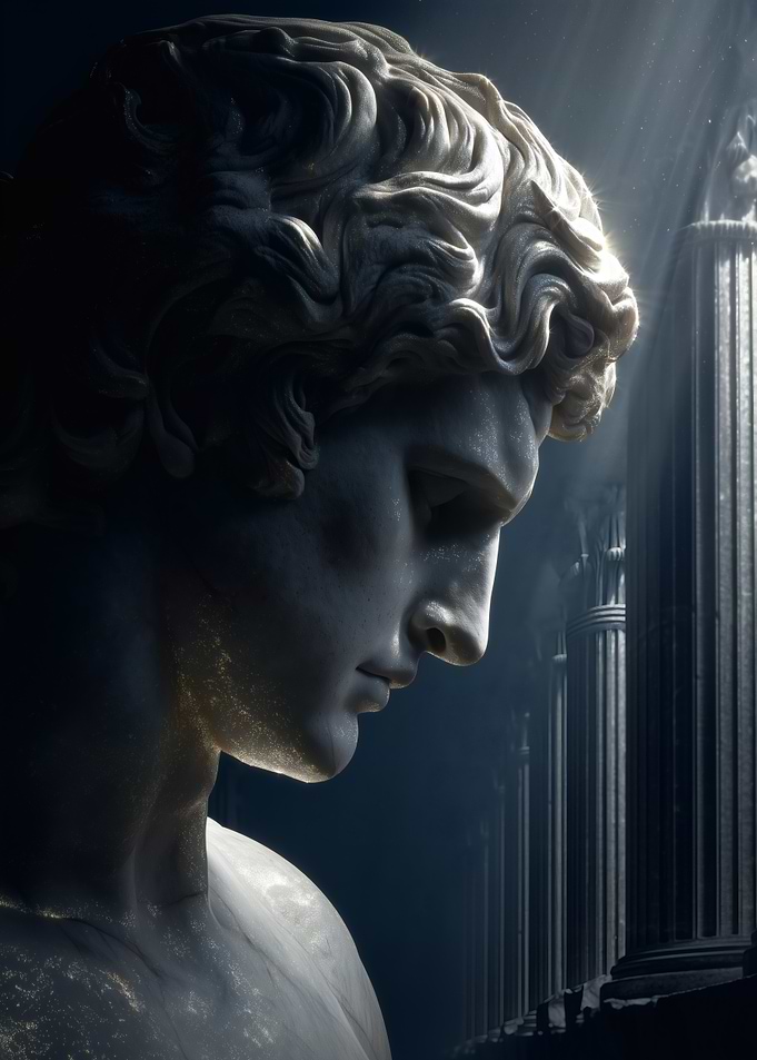 Moonlit Marble Gaze