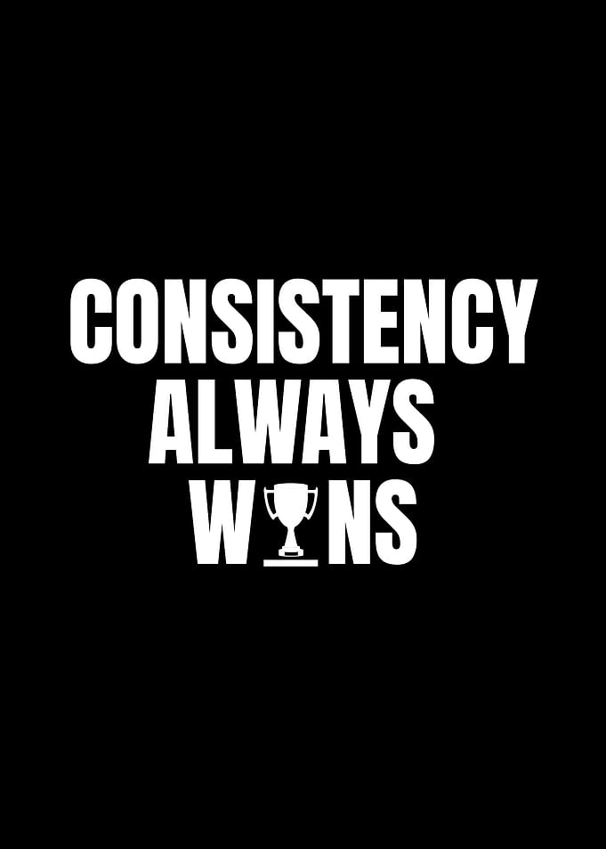 Consistency Always Wins Motivational Poster