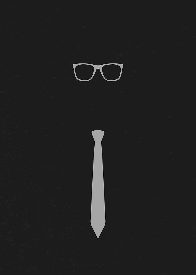 Minimalist Glasses and Tie on Black