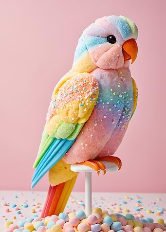 Cotton Candy Pastel Parrot