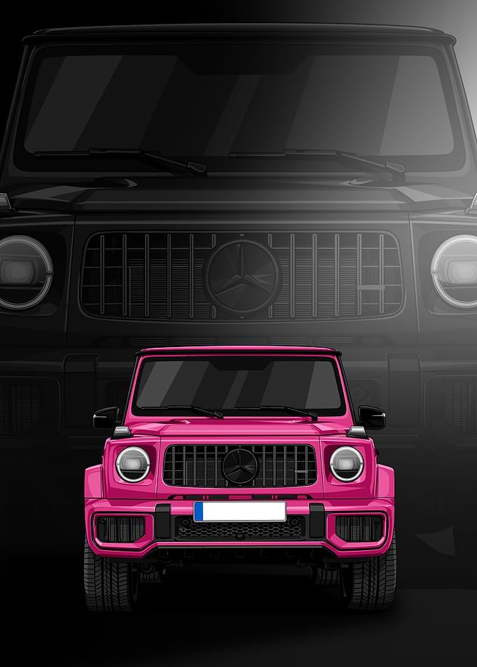 Pink Mercedes-Benz G-Class Illustration