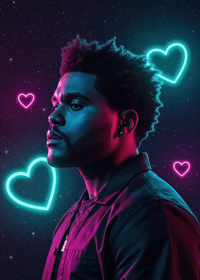 The Weeknd with Neon Hearts