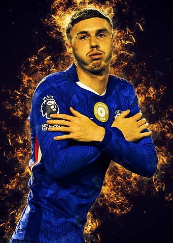 Cole Palmer with Fire Background