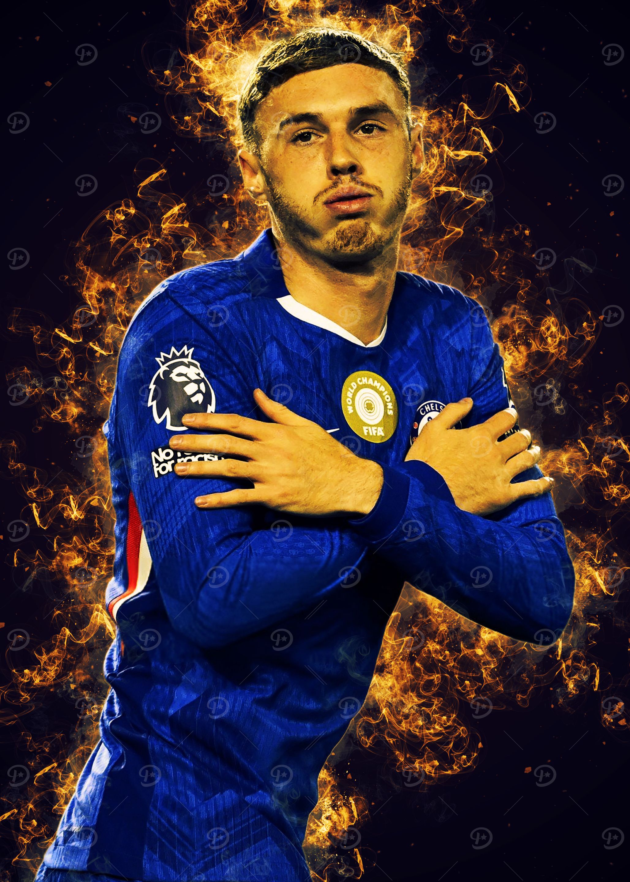 Cole Palmer with Fire Background
