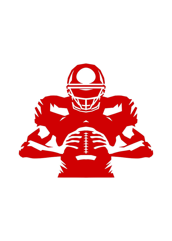 Red Football Player Silhouette