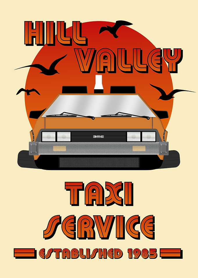 Hill Valley Taxi Service Poster