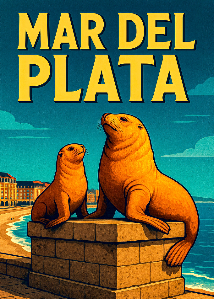 Mar del Plata Sea Lions Poster
