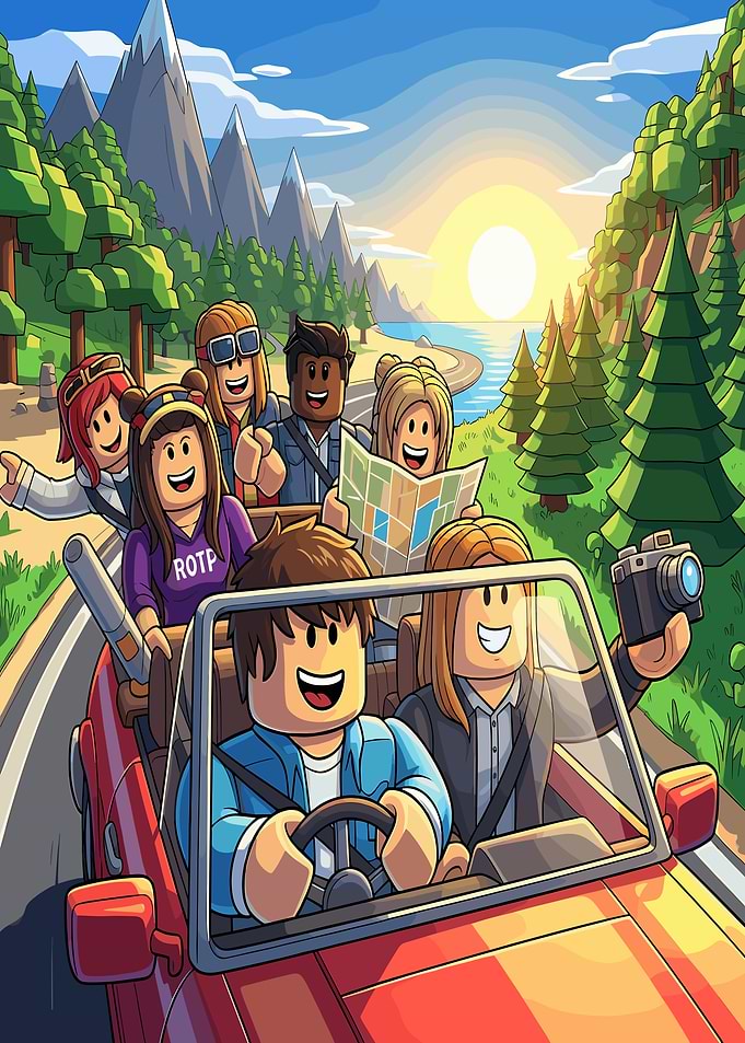 Road Trip with Roblox Characters