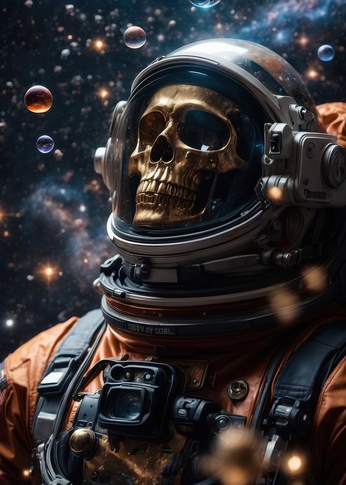 Astronaut Skull in Space