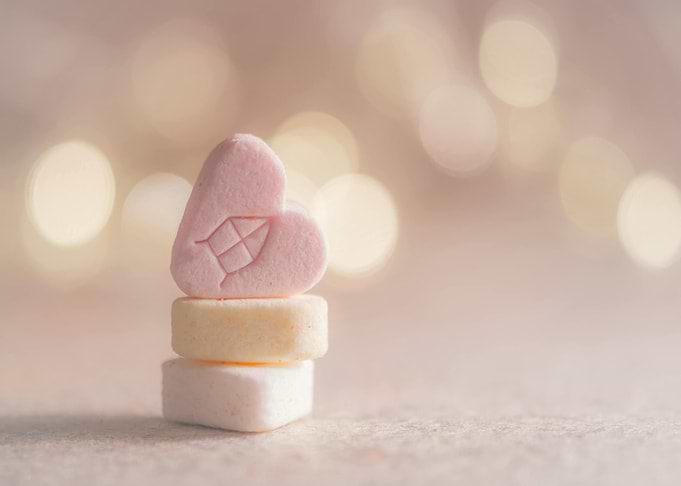 Stacked Heart-Shaped Candies