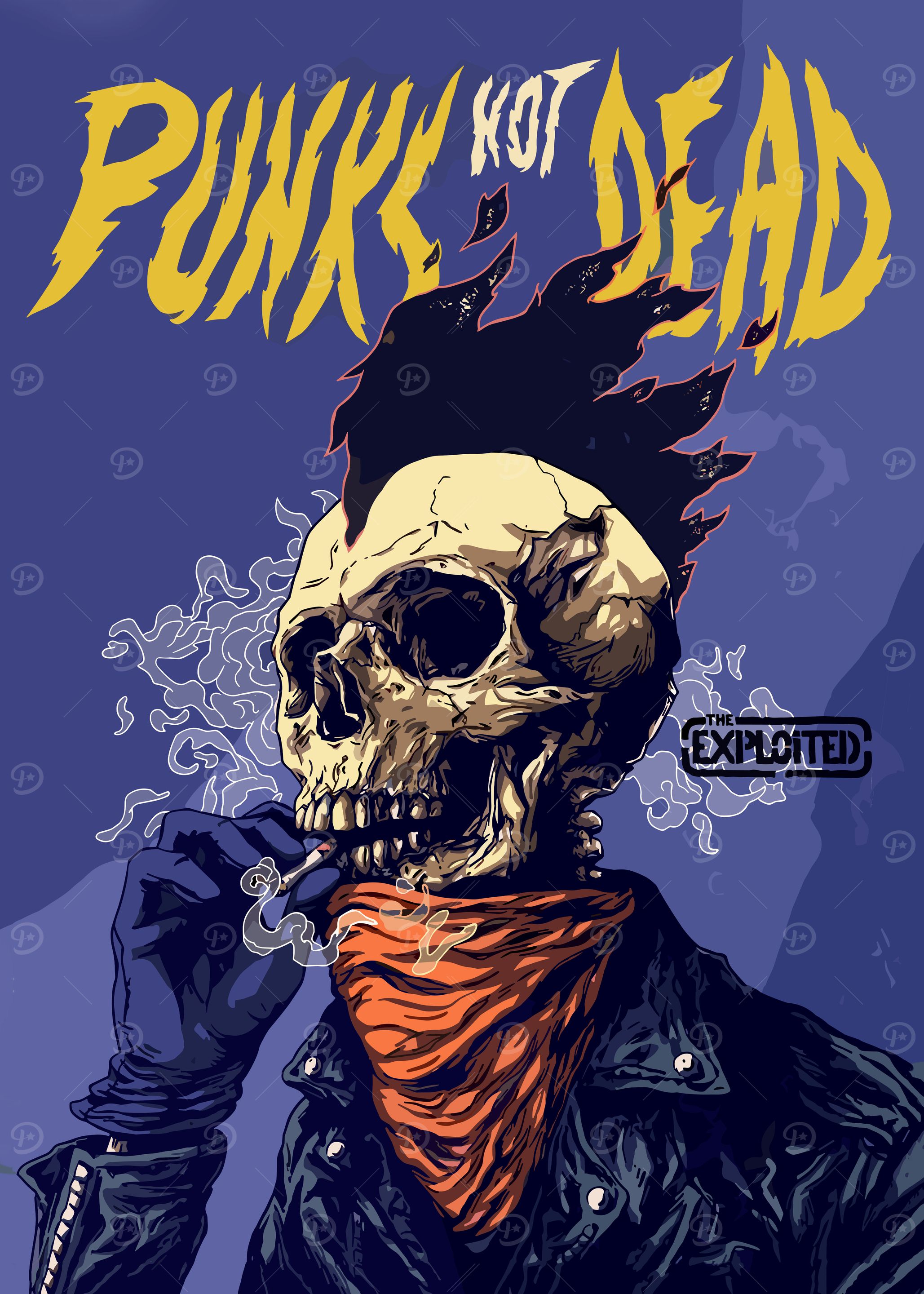 The Exploited Punk's Not Dead Skull Illustration