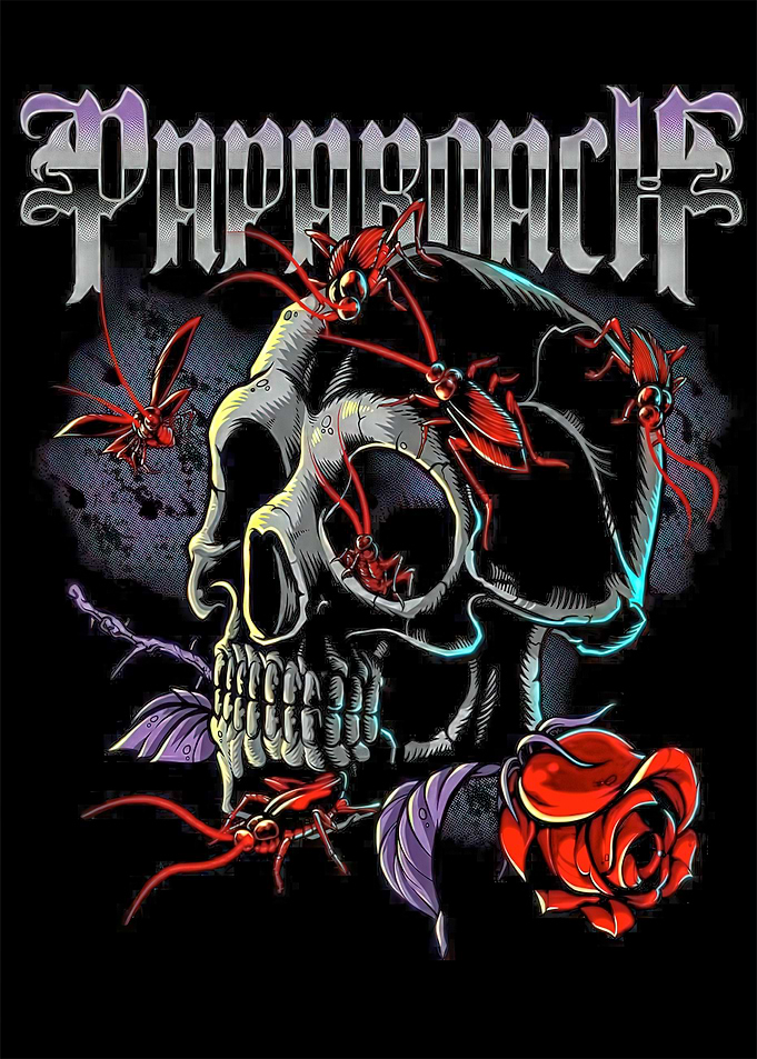 Papa Roach Skull and Rose Artwork