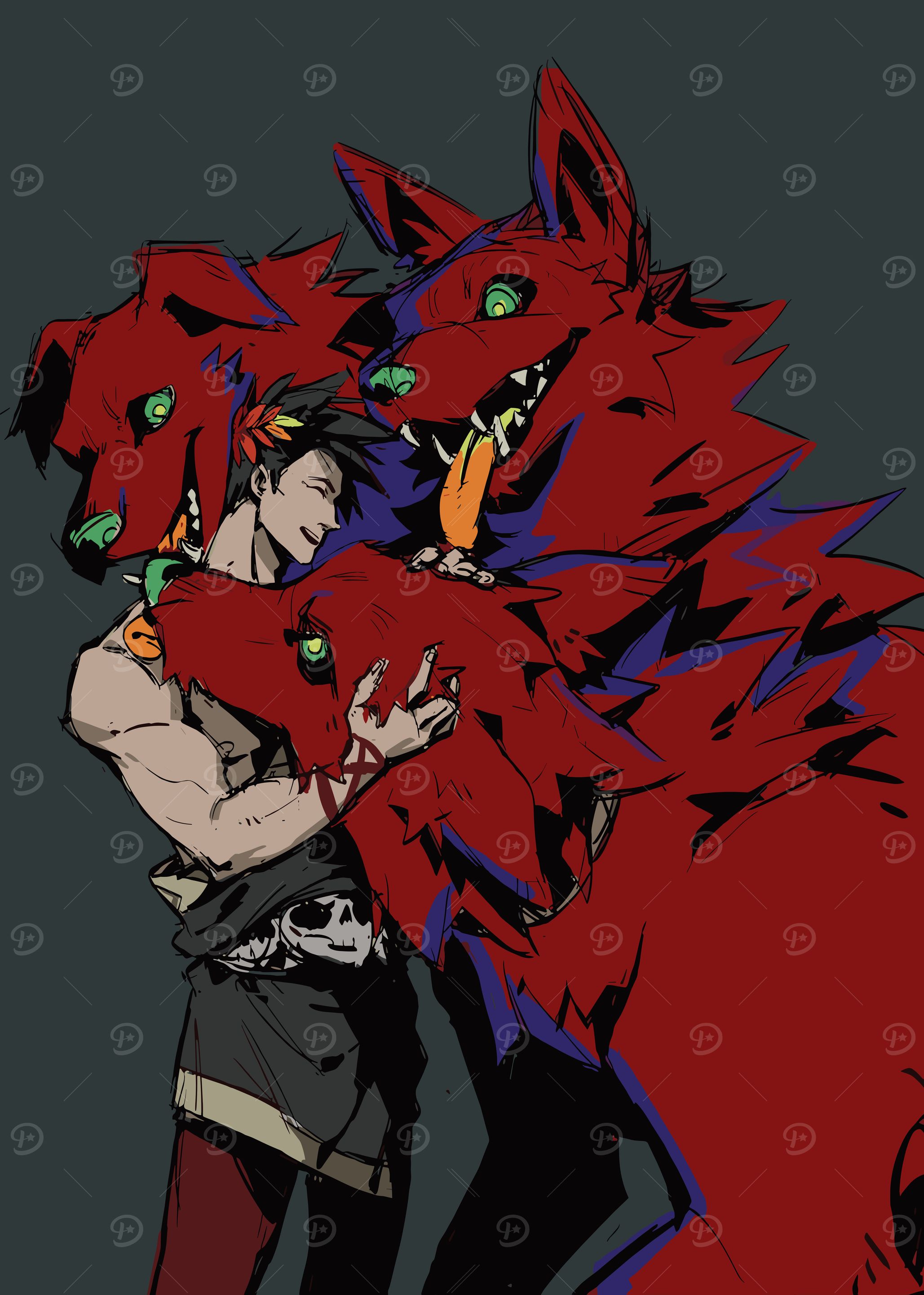 Hades and Cerberus Illustration