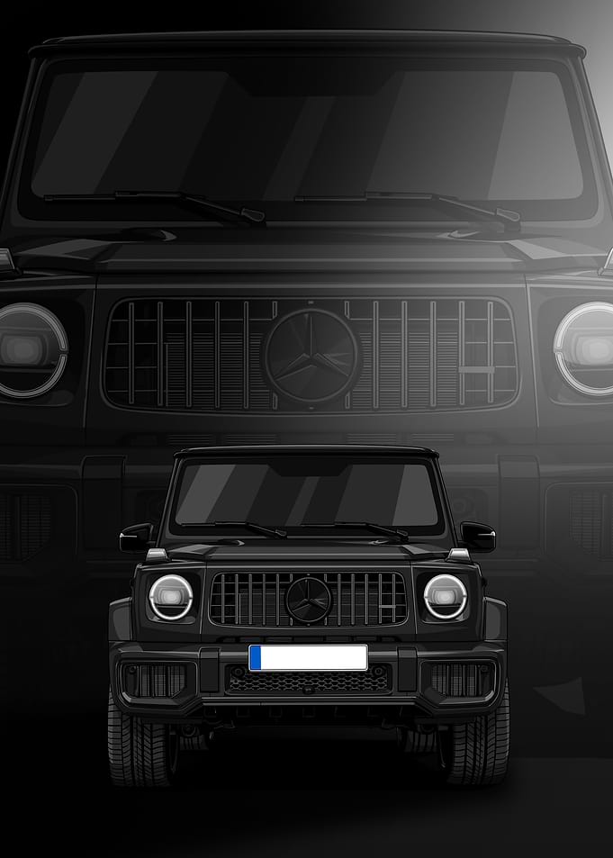 Black Mercedes G-class Illustration