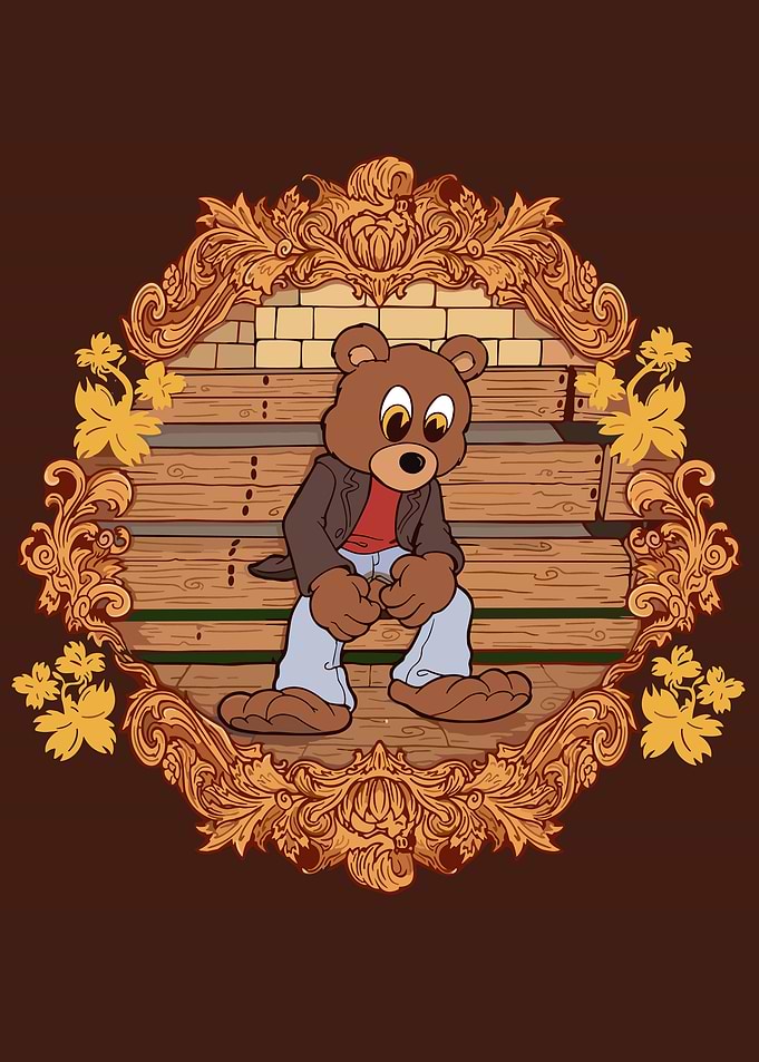 Kanye West Bear Cartoon Illustration