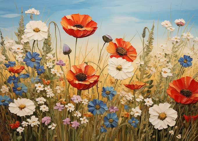 Field Painting and Poppies