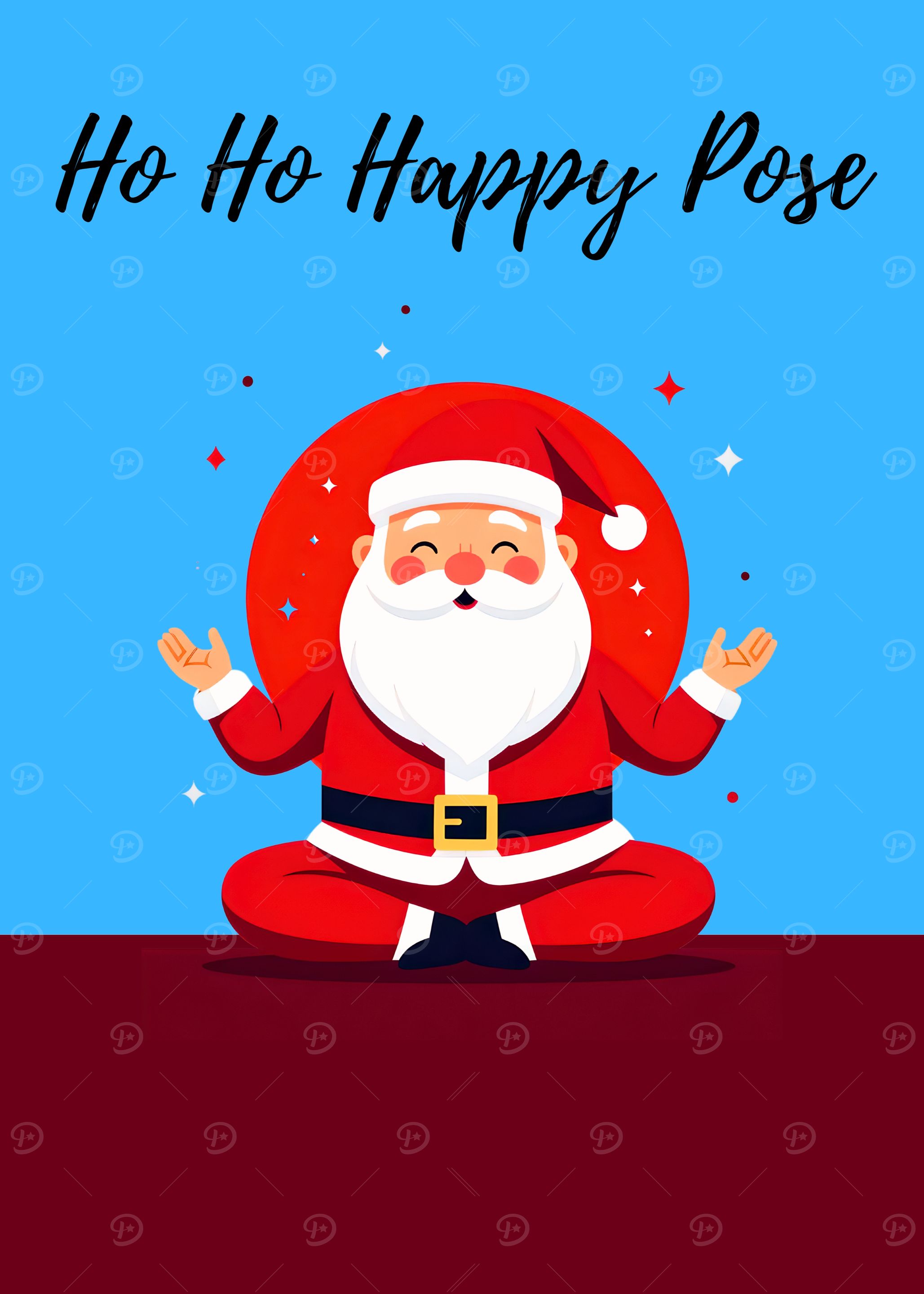 Santa Claus Yoga Pose Illustration